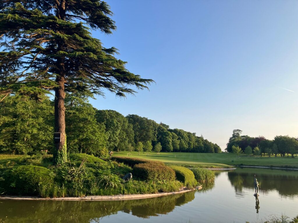 The view of Fota Island golf course on a golf tour provided by a private driver in Ireland.